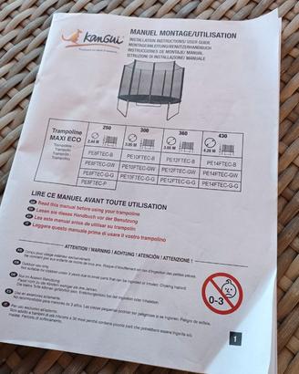 Tappeto elastico diametro 3 metri