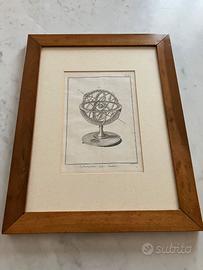 Cornice noce con stampa Astronomia vintage