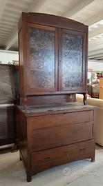 Credenza fine ottocento due corpi