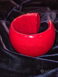 Bracciale a fascia in legno rosso 