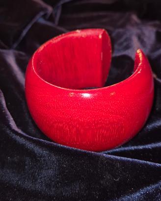 Bracciale a fascia in legno rosso 