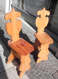 Coppia di Sedie tirolesi in pino massiccio