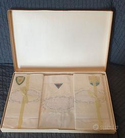 Lenzuola matrimoniali vintage anni 60 in puro lino