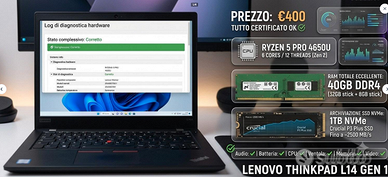 Lenovo ThinkPad L14 G1 | Ryzen 5 PRO | 40GB RAM |