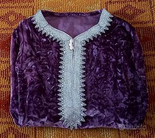 Caftano donna vestito abito abaya islamico velluto
