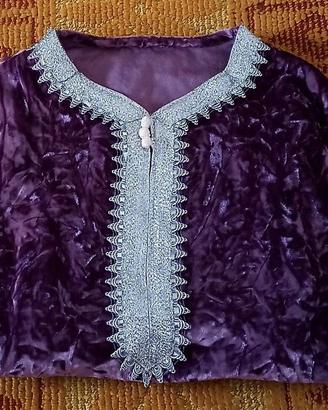 Caftano donna vestito abito abaya islamico velluto