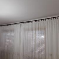 7 BASTONI TENDE in Legno 2/4 mt + 100 ANELLI GANCI