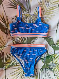 Bikini Blu arancione fluo Taglia 104cm
