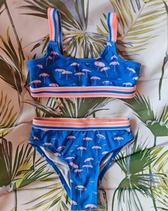 Bikini Blu arancione fluo Taglia 104cm