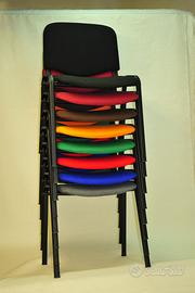 50 Sedie NERO Ufficio Conferenza Fissa IMPILABILI