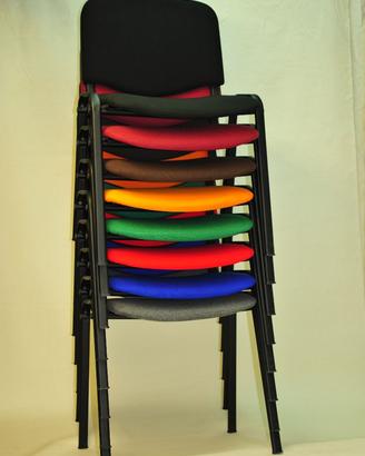 50 Sedie NERO Ufficio Conferenza Fissa IMPILABILI