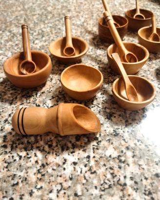 Legno Ulivo Ciotoline cucchiaino sessola giardin