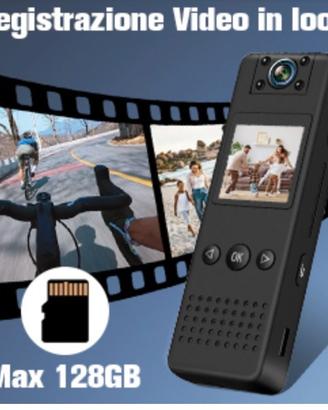 Body Cam con Audio, HD 1080P, Rotazione di 180°