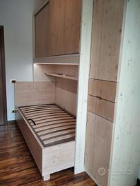 letto contenitore armadio ponte scaffalatura abete