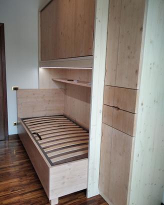 letto contenitore armadio ponte scaffalatura abete