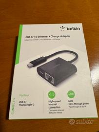 Adattatore USB-C a Ethernet + charge adapter
