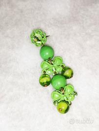 Orecchini verdi farfalline e palline