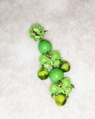 Orecchini verdi farfalline e palline