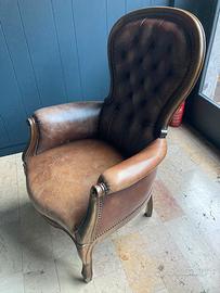 Poltrona pelle vintage