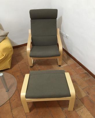Sedia a dondolo + pouf Poäng ikea