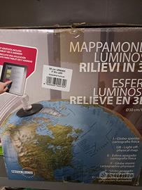 Mappamondo luminoso rilievi 3D