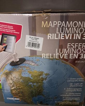 Mappamondo luminoso rilievi 3D