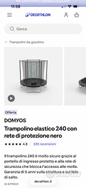 trampolino elastico hexagonal 240 cm diametro