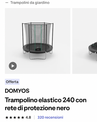 trampolino elastico hexagonal 240 cm diametro