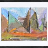 Quadro Dipinto Paesaggio acrilico incorniciato