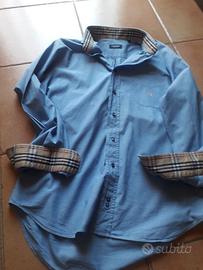 Camicia burberry hot sale uomo azzurra