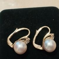 Orecchini oro con perle e diamanti