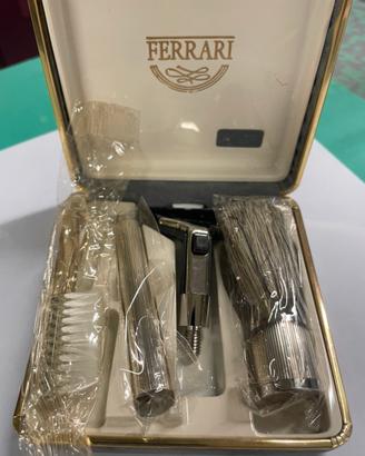 Set da barba portatile in argento