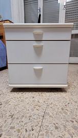 Comodino/Cassettiera bianca con 3 cassetti