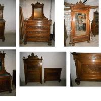 CAMERA DA LETTO IN NOCE DATABILE FINE '800