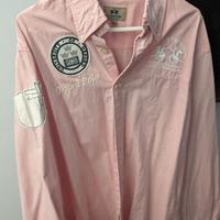 camicia LA MARTINA rosa con patch XL