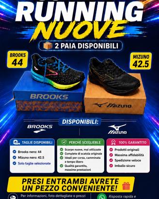 Scarpe da running Brooks e Mizuno