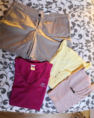 4 canotte e 1 pantaloncino donna