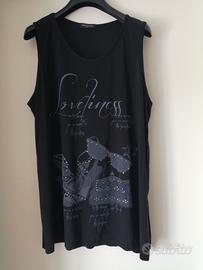Canottiera nera "Made in Italy Loveliness" 