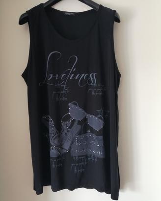 Canottiera nera "Made in Italy Loveliness" 