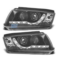 FARI SKODA FABIA 99-07 LUCE DIURNA LED FONDO NERO