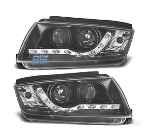 FARI SKODA FABIA 99-07 LUCE DIURNA LED FONDO NERO