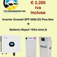 Inverter growatt piu batteria accumulo 15kw