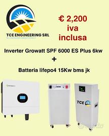 Inverter growatt piu batteria accumulo 15kw