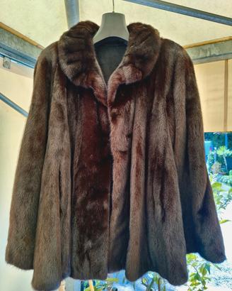 Giacca di visone marrone scuro – vera pelliccia