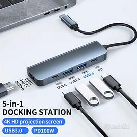 Adattatore USB C - HUB Docking Station