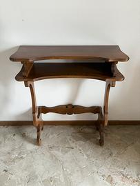 Consolle vintage in legno doppio ripiano