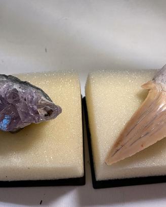 Collezione minerali e fossili – ametista, quarzi, 