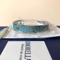 Bracciale Morellato rigido in acciaio croco blu