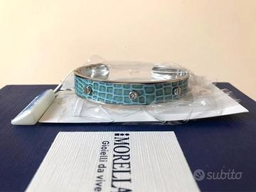 Bracciale Morellato rigido in acciaio croco blu