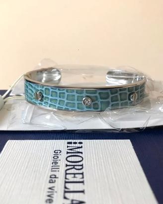 Bracciale Morellato rigido in acciaio croco blu